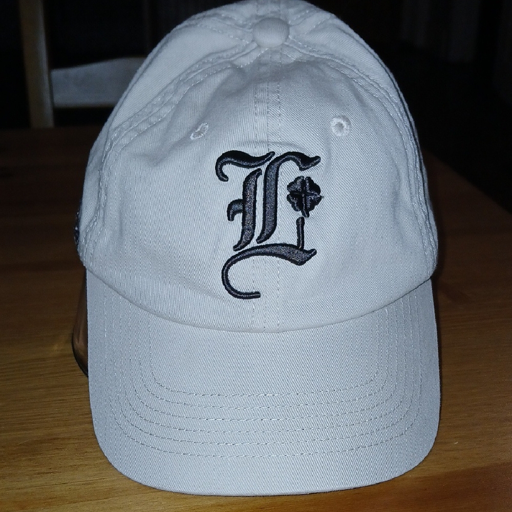 White Baseball Cap with Black Embroidery